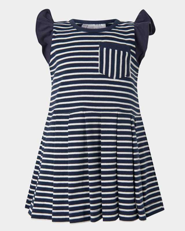 Girl's Breton Striped Tennis Dress, Size 2-
